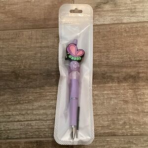 (5/35 Mix & Match) Lavender Purple Pen with Butterfly Topper NWT
